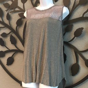 Plus size sleeveless gray shirt